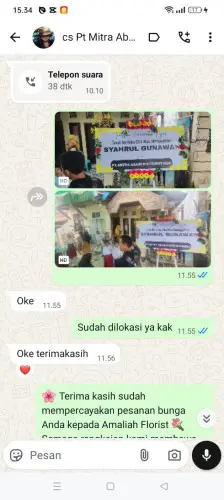 Testimonial Papan Bunga saketi