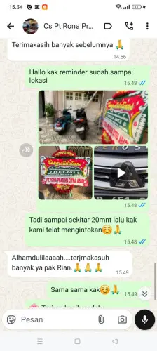Testimonial Papan Bunga saketi